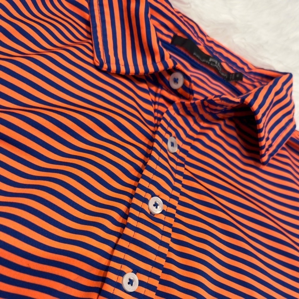 RLX Ralph Lauren Performance Polo Shirt S Orange Blue